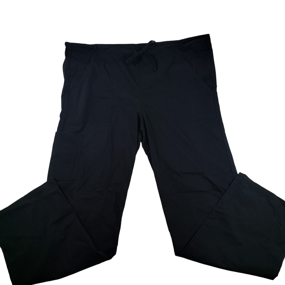 Scrubstar Black Cargo Scrub Pants Drawstring Waist‎ WM01B082 Mens Small S 38x28